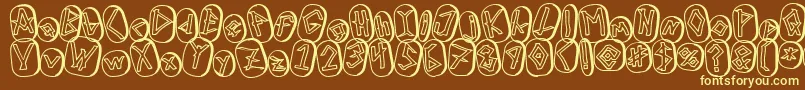 RunezOfOmegaTwo Font – Yellow Fonts on Brown Background