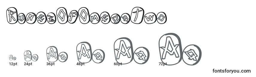 Größen der Schriftart RunezOfOmegaTwo