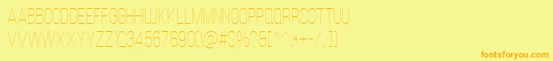 フォントBebasNeueThin – オレンジの文字が黄色の背景にあります。