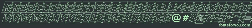 フォントARewindertitulcmotlobl – 黒い背景に緑の文字