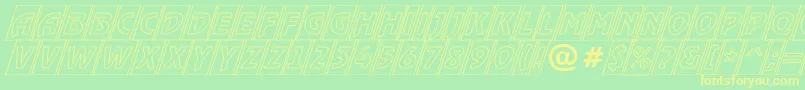 ARewindertitulcmotlobl Font – Yellow Fonts on Green Background