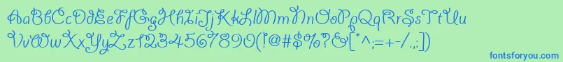 Giddyupwebpro Font – Blue Fonts on Green Background