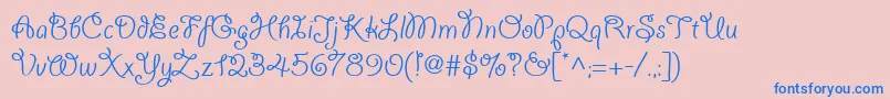 Giddyupwebpro Font – Blue Fonts on Pink Background