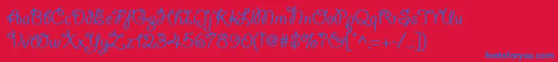 Giddyupwebpro Font – Blue Fonts on Red Background