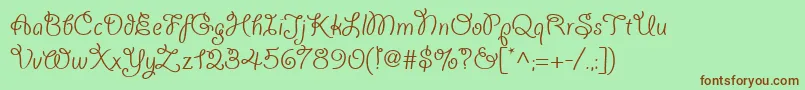 Giddyupwebpro Font – Brown Fonts on Green Background