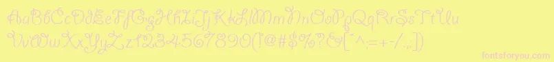 Giddyupwebpro Font – Pink Fonts on Yellow Background