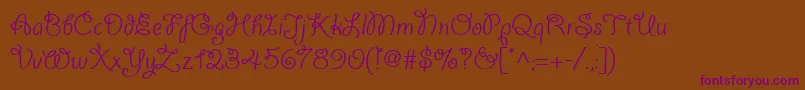 Giddyupwebpro Font – Purple Fonts on Brown Background