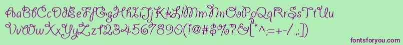 Giddyupwebpro Font – Purple Fonts on Green Background
