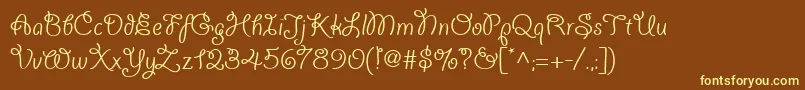 Giddyupwebpro Font – Yellow Fonts on Brown Background