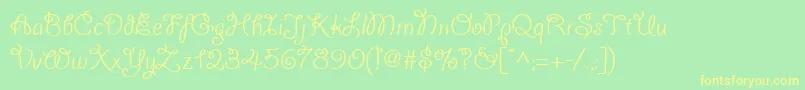 Giddyupwebpro Font – Yellow Fonts on Green Background