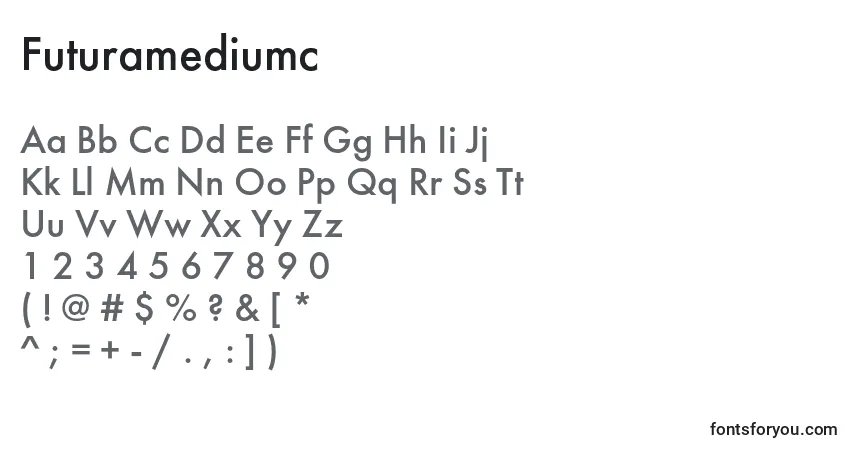 Шрифт Futuramediumc – алфавит, цифры, специальные символы