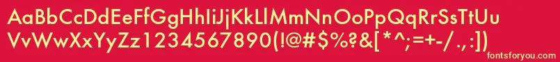 Futuramediumc Font – Yellow Fonts on Red Background