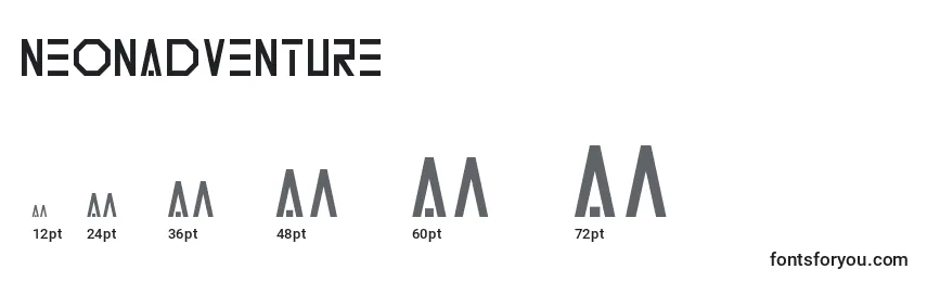 NeonAdventure Font Sizes