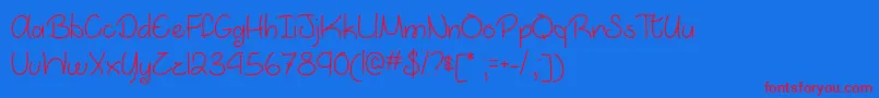 MarchIntoSpringOtf-Schriftart – Rote Schriften auf blauem Hintergrund