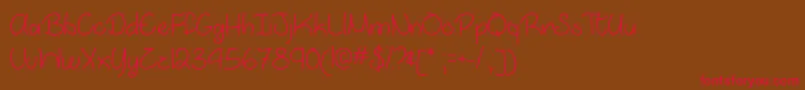 MarchIntoSpringOtf-Schriftart – Rote Schriften auf braunem Hintergrund