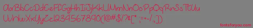 フォントMarchIntoSpringOtf – 赤い文字の灰色の背景