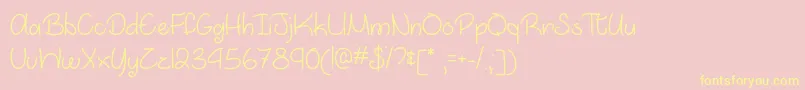 MarchIntoSpringOtf Font – Yellow Fonts on Pink Background