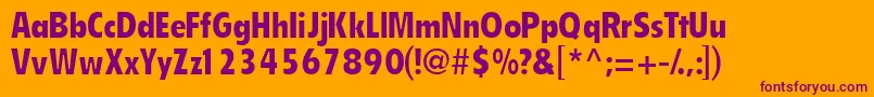 EmphasiscondsskBold Font – Purple Fonts on Orange Background