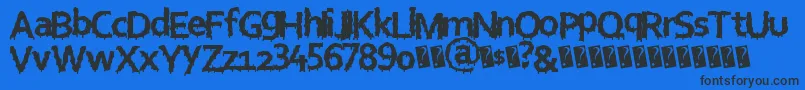 Eurohorror Font – Black Fonts on Blue Background