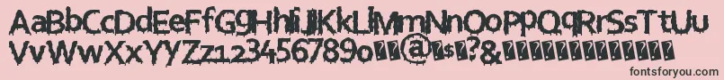 Eurohorror-fontti – mustat fontit vaaleanpunaisella taustalla
