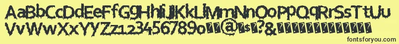 Eurohorror-fontti – mustat fontit keltaisella taustalla