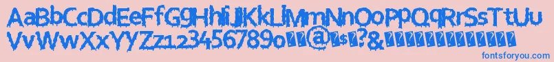 Eurohorror Font – Blue Fonts on Pink Background