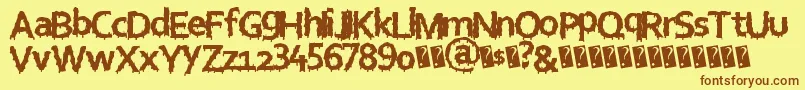 Eurohorror Font – Brown Fonts on Yellow Background