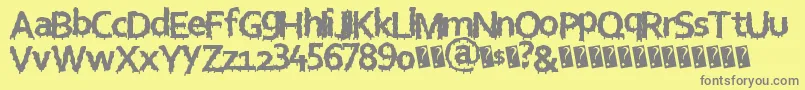 Eurohorror-fontti – harmaat kirjasimet keltaisella taustalla