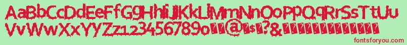 Eurohorror Font – Red Fonts on Green Background