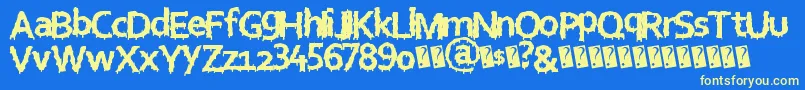 Eurohorror Font – Yellow Fonts on Blue Background