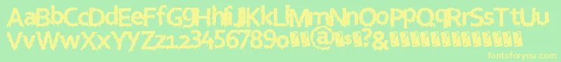 Eurohorror Font – Yellow Fonts on Green Background