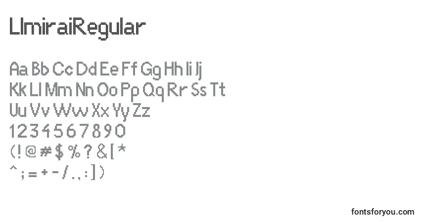 Schriftart LlmiraiRegular – Alphabet, Zahlen, spezielle Symbole