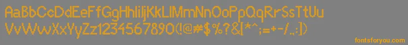 フォントLlmiraiRegular – オレンジの文字は灰色の背景にあります。