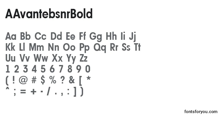 Police AAvantebsnrBold - Alphabet, Chiffres, Caractères Spéciaux