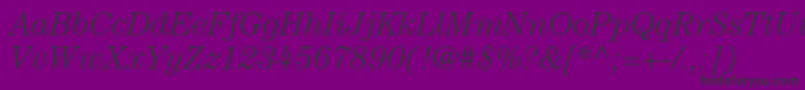 CenturystdLightitalic-Schriftart – Schwarze Schriften auf violettem Hintergrund