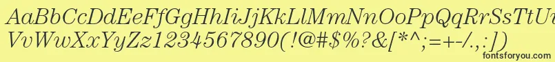 CenturystdLightitalic Font – Black Fonts on Yellow Background