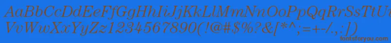 CenturystdLightitalic Font – Brown Fonts on Blue Background