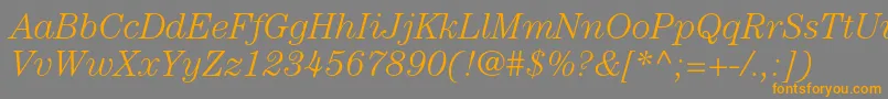 Fonte CenturystdLightitalic – fontes laranjas em um fundo cinza