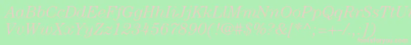 CenturystdLightitalic Font – Pink Fonts on Green Background