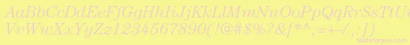 CenturystdLightitalic Font – Pink Fonts on Yellow Background