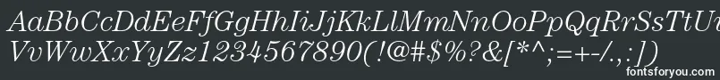 CenturystdLightitalic-fontti – valkoiset fontit mustalla taustalla