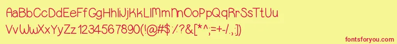 Sweetness Font – Red Fonts on Yellow Background