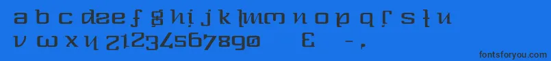 Czcionka One80 – czarne czcionki na niebieskim tle