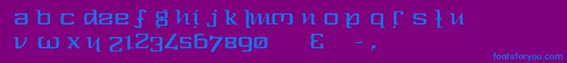 フォントOne80 – 紫色の背景に青い文字