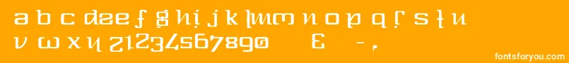 Шрифт One80 – белые шрифты на оранжевом фоне