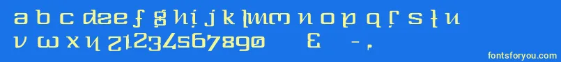 One80-fontti – keltaiset fontit sinisellä taustalla