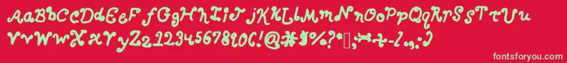 フォントBerky – 赤い背景に緑の文字