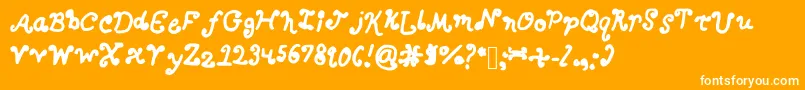Berky-Schriftart – Weiße Schriften auf orangefarbenem Hintergrund