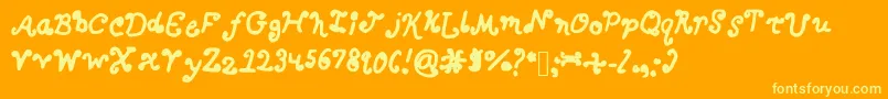 フォントBerky – オレンジの背景に黄色の文字