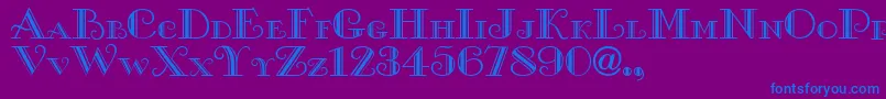 XGalle-Schriftart – Blaue Schriften auf violettem Hintergrund